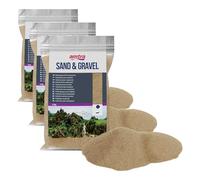 Amtra Ámbar Sand, Arena para Acuario, Fondo de Acuario de Agua Dulce y Agua de Mar, Ámbar Fino, No Tóxico, 0.1-0.2 mm, 5 kg (Paquete de 3)