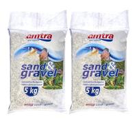 Amtra Gravel Noa, Grava Natural para Acuarios, Piso Decorativo, Granos Gruesos Blancos De 4-8 Mm, Formato 5 Kg (Paquete de 2)