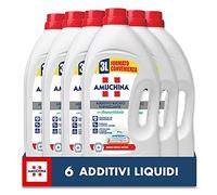 Amuchina Aditivo higienizante para lavadora, líquido con suavizante, 6 botes de 3 litros