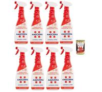 Amuchina Sgrassatore Attivo Superfici Spray desengrasante activo, elimina hasta 100% grasa incrustada, spray limpiador, 8 x 750 ml + Polpa italiana Gourmet 400 g