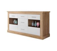 amuéblate online - Aparador, Buffet para Salón Comedor, Modelo Florida, Color Cambria-Blanco, Práctico y Funcional, Medidas: 171 cm (Ancho) x 88 cm (Alto) x 50 cm (Fondo)