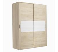 amuéblate online - Armario de Dos Puertas Correderas con Altillo Modelo Helsinki para Dormitorios de Matrimonio e Infantiles, Color Puccini - Andersen, 150 cm (Ancho) x 208 cm (Alto) x 55 cm (Fondo)