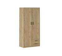 amuéblate Online - Armario de Dos Puertas Modelo Alaska para Dormitorios de Matrimonio e Infantiles, Color Roble Miel, Medidas: 80 cm Ancho x 180 cm Alto x 52 cm Fondo