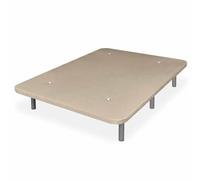 amuéblate Online - Base Tapizada 3D Extra Reforzada, Resistente y Robusta, con Barras de Refuerzo y 6 Patas metálicas roscadas de 25cm, 105x200, Beige