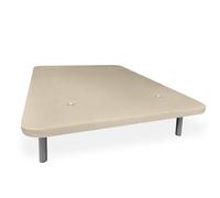 amuéblate Online - Base Tapizada 3D Reforzada, Gran Estabilidad con 5 Barras Transversales y 6 Patas metálicas roscadas de 25cm, 80 x 190, Beige
