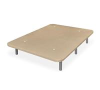amuéblate Online - Base Tapizada 3D Reforzada, Gran Estabilidad con 5 Barras Transversales y 6 Patas metálicas roscadas de 25cm, 90 x 190, Beige