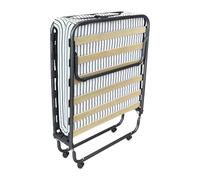 amuéblate Online - Cama Plegable 80 x 190 cm con colchón, Plegatín con Colchón de Invitados, Estructura de Metal con 4 Ruedas, Práctica y Funcional