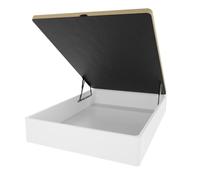 amuéblate Online - Canapé Abatible de Madera Súper Reforzado con Gran Capacidad, Esquinas Redondeadas, 150 x 190, Blanco