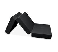 amuéblate Online - Colchón Plegable para Invitados con Cierre y Asa, Espuma de Gran Densidad y Funda en Tejido Transpirable Gris Oscuro, 135 x 190