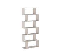 amuéblate online - Estantería Alta Salón Asimétrica, Libreria, Separador Ambientes, Modelo Alaska, Color Beige, Medidas: 80 cm (Ancho) x 191 cm (Altura) x 25 cm (Fondo)