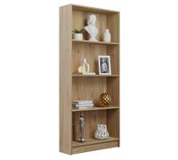 amuéblate online - Estantería Salón 4 Baldas Modelo Alaska, Libreria, Color Roble Miel, 80 cm (Ancho) x 180 cm (Altura) x 25 cm (Fondo)