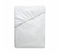 amuéblate online - Funda Protector Cuna Rizo Ajustable para Colchón, Impermeable y Transpirable, Tacto Suave, Tejido Algodón Natural, Antiácaros y Antibacterias, Blanco, 70 x 140