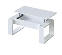 amuéblate online - Mesa de Centro elevable Modelo Nyra, Mesita para Salon, Práctica y Funcional, Acabado en Color Blanco, Medidas: 105 cm (Largo) x 55 cm (Ancho) x 45-54 cm (Fondo)
