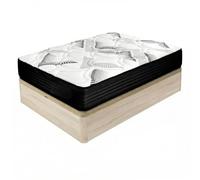 amuéblate Online - Pack Colchón Viscoelástico Híbrido Visco Box con Núcleo de Muelles Ensacados + Canapé Madera Reforzado Gran Capacidad | Color Cambria 105 x 190