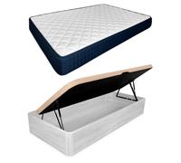 amuéblate Online - Pack Colchón Viscoelástico Naran + Canapé Abatible Gran Capacidad con Apertura Lateral | Color Polar 90 x 190