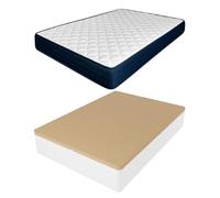amuéblate Online - Pack Colchón Viscoelástico Naran (Doble Cara) + Canapé Madera Abatible con Gran Capacidad | Color Blanco 135 x 190