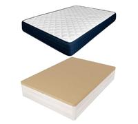 amuéblate Online - Pack Colchón Viscoelástico Naran (Doble Cara) + Canapé Madera Abatible con Gran Capacidad | Color Gris Polar 105 x 190