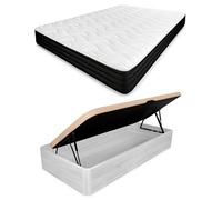 amuéblate Online - Pack Colchón Viscoelástico Venus + Canapé Abatible Gran Capacidad con Apertura Lateral | Color Polar 90 x 190