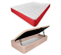 amuéblate Online - Pack Colchón Viscoelástico Visco Red Reversible + Canapé Abatible Gran Capacidad con Apertura Lateral | Color Cambria 105 x 190