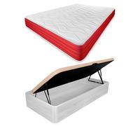 amuéblate online - Pack Colchón Viscoelástico Visco Red Reversible + Canapé Abatible Gran Capacidad con Apertura Lateral | Color Polar 90 x 190