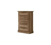 amuéblate online - Sinfonier con 5 Cajones, Cómoda, Modelo Florida, Práctico y Funcional, Acabado en Colores Cañón, Medidas: 66 cm (Ancho) x 107 cm (Alto) x 40 cm (Fondo)