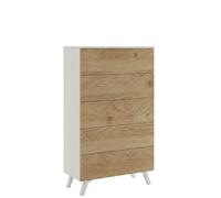 amuéblate Online - Sinfonier con 5 Cajones, Cómoda, Modelo Lotus, Práctico y Funcional, Acabado en Colores Andersen Pino-Roble, Medidas: 60 cm (Ancho) x 118,5 cm (Alto) x 37,8 cm (Fondo)