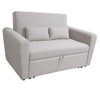 amuéblate Online - Sofá Cama de 2 Plazas Modelo Lima, Diseño Moderno, Práctico y Funcional, con Reposabrazos, Gris Claro