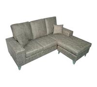 amuéblate Online - Sofá Chaise Longue Reversible Modelo Eysa, Diseño Moderno, Práctico y Funcional, con Cojines Decorativos, Color Gris