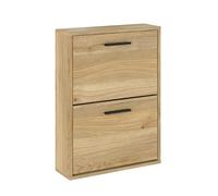 amuéblate Online - Zapatero con 2 Puertas, Mueble para Zapatos Estrecho, Modelo Alaska, Acabado en Color Roble Miel, Medidas: 73 cm (Alto) x 54 cm (Ancho) x 18 cm (Fondo) Práctico y Funcional