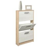 amuéblate online, Zapatero con 3 Puertas, Mueble para Zapatos Estrecho, Modelo Helsinki, Acabado en Color Puccini y Andersen, Medidas: 108 cm Alto x 60 cm Ancho x 17 cm Fondo, Práctico y Funcional