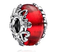 Amuefer Christmas Magic Murano Glass Charms para Pulseras y Collares, Colgante de Plata de Ley con Circonita Cúbica, Navidad Cumpleaños Día de Navidad Joyería Regalos para Mujeres