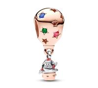 Amuefer Globo Santa Charms para Pulseras y Collares, Colgante de Plata de Ley con Circonita Cúbica, Cumpleaños Navidad Joyería Regalos para Mujeres