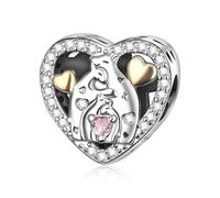 Amuefer S925 Hybrid Series 1, compatible con pulseras Pandora. Un regalo para mujeres, madres e hijas en cumpleaños, aniversarios, día de la madre y día de San Valentín., uno que es, Plata de ley