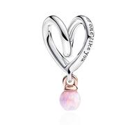 Amuefer S925 Hybrid Series 2 compatible con pulseras Pandora. Un regalo para mujeres, madres e hijas en cumpleaños, aniversarios, día de la madre y San Valentín., uno que es, Plata de ley, Circonita