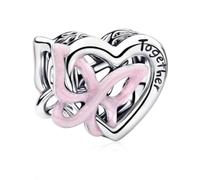 Amuefer S925 Hybrid Series 2 compatible con pulseras Pandora. Un regalo para mujeres, madres e hijas en cumpleaños, aniversarios, día de la madre y San Valentín., uno que es, Plata de ley, Circonita