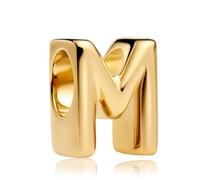 Amuefer Serie de letras de oro S925, compatible con pulseras Pandora, un regalo para mujeres, madres e hijas, incluyendo cumpleaños, aniversarios, día de la madre y día de San Valentín.