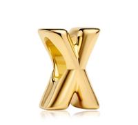 Amuefer Serie de letras de oro S925, compatible con pulseras Pandora, un regalo para mujeres, madres e hijas, incluyendo cumpleaños, aniversarios, día de la madre y día de San Valentín.
