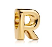 Amuefer Serie de letras de oro S925, compatible con pulseras Pandora, un regalo para mujeres, madres e hijas, incluyendo cumpleaños, aniversarios, día de la madre y día de San Valentín., uno que es