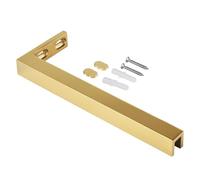 AMUFJJ Barra De Soporte para Puerta De Vidrio De Ducha Barra De Soporte para Vidrio De Ducha para Vidrio De 8 Mm/ 10 Mm, Abrazadera De Vidrio para Baño Sin Marco(Gold,L 340mm (13 2/5"))