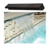 AMUFJJ Cascada Piscina Dispositivo De Salida De Cascada para Piscina, Aliviadero De Fuente De Acero Inoxidable, Rebosadero De Fuente De Agua, Kit De Cascada(Black,70in (178cm))