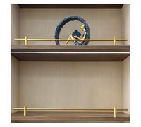 AMUFJJ Juego De Vallas Riel para Estantes Personalizables para Exhibición Comercial, Barandilla Poste Aluminio Dorado, Evita Que Los Artículos Se Caigan(8 Pack,32in (81cm))