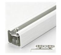 AMUFJJ Kit herraje Puerta corredera Kit De Riel Único para Puerta Corredera Alta Resistencia, Reemplazo Dormitorio/Armario/Armario con Rodillo, Rieles Caja Montaje En Techo(White,L 520cm (17.1ft))