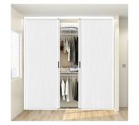 AMUFJJ Puerta Corredera Plegable Puerta De Acordeón Doble Blanca, Puertas Plegables, Interior para Armario, Tamaño Personalizado, Puerta Divisoria con Manija(180x220cm)
