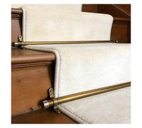 AMUFJJ Varillas para Alfombras Varillas De Soporte para Alfombras De Escaleras, Varillas De Presión De Latón para Alfombras De Escaleras, Poste Fijo con Soporte De Soporte(10 Piece,32" (81cm))