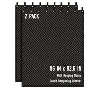 AMUFON 2 mantas grandes de amortiguación de sonido, 243.8 cm x 203.2 cm, manta de estudio absorbente de sonido, cortina acústica de estudio con cancelación de ruido, bloqueador de luz, manta de