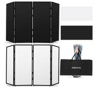 AMUFON Cabina de fachada para DJ, soporte de DJ portátil para eventos con 4 marcos de metal desmontables, soporte para proyector de luz con bolsa de transporte para fiestas, espectáculos, reuniones