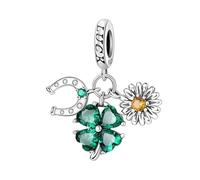 Amuleto colgante de bendición de la suerte, accesorio de pulsera con amuleto de plata de ley 925, compatible con collar de pulsera Pandora, regalo para mujeres