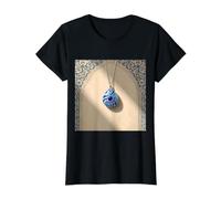 Amuleto contra el Mal de Ojo Nazar protección Buena Suerte Camiseta gráfica económica, Mujer, Negro, L