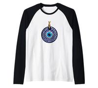 Amuleto contra el Mal de Ojo Nazar protección Buena Suerte Camiseta Manga Raglan