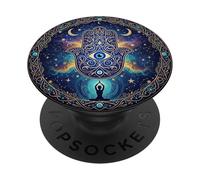 Amuleto de Mal de Ojos Protección Estética Yoga Hamsa Mano Nazar PopSockets PopGrip Adhesivo
